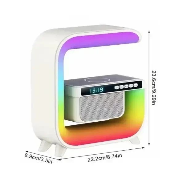 Ночник/умный светильник аккумуляторный RGB G 3 с беспроводной зарядкой 15W и Bluetooth колонкой 3W Smart Light RGB G 3 фото