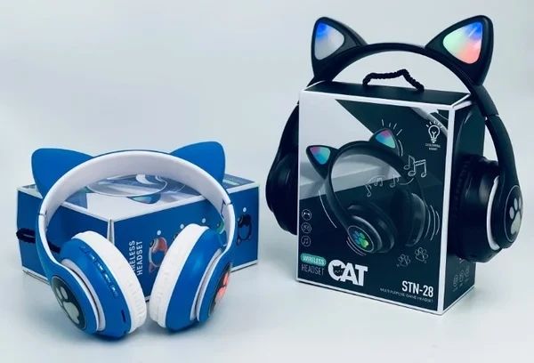 Бездротові дитячі навушники Bluetooth-навушники бездротові TUCCI STN28 PRO Blue дитячі з котячими вушками 239STN-28 Зеленый фото