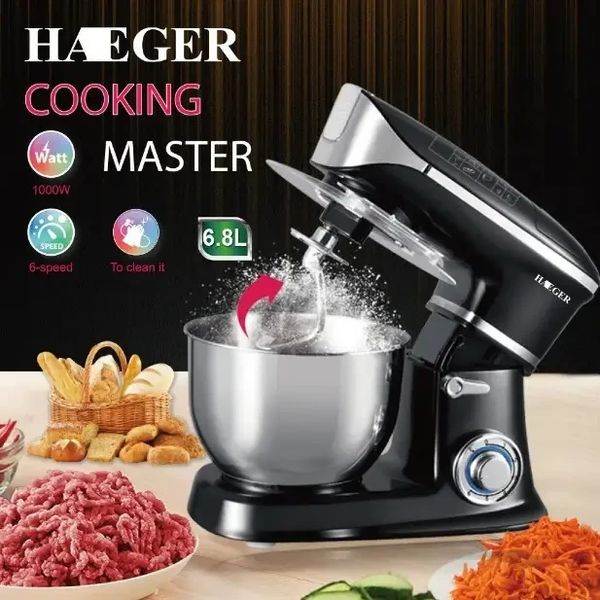 Кухонний комбайн Haeger HG-6613 металевий 3 в 1. Потужний міксер — тістоміс, м'ясорубка,подрібнювач HG-6613 фото