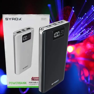 Зовнішній акумулятор Power bank SYROX PB107 20000 mAh (реальна ємність) повер банк. Портативна батарея. PB107 фото