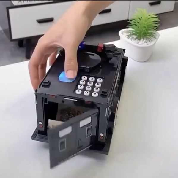 Электронная копилка-сейф для мальчика машина Hummer с кодовым замком и сканером отпечатка пальца, Черная 1721977977 фото