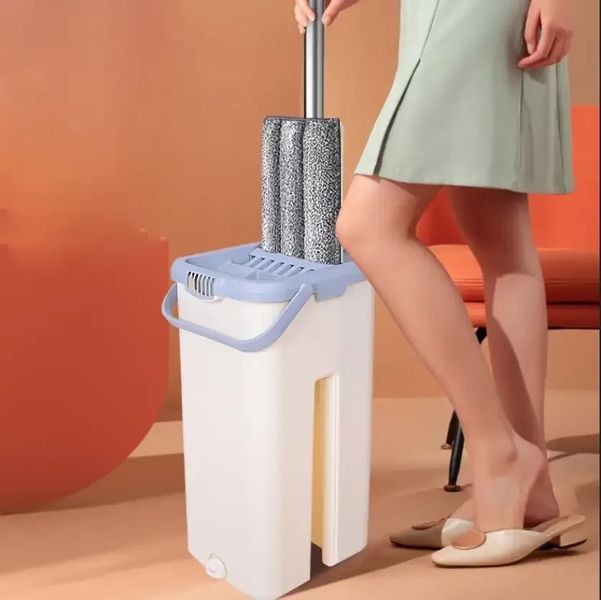 Швабра с отжимом 5л Hand Free Cleaning Mop 2 в 1 с автоматическим отжимом для уборки Бежевый. 23HAND55 фото