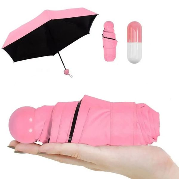 Жіноча парасолька у футлярі капсула компактна складана маленька парасолька для сумки в чохлі-капсулі червона An75355 фото