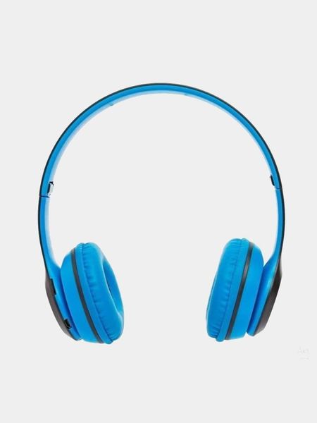 Бездротові Bluetooth-навушники P47 Wireless Накладні блютуз навушники з FM радіо та мікрофоном Blue фото