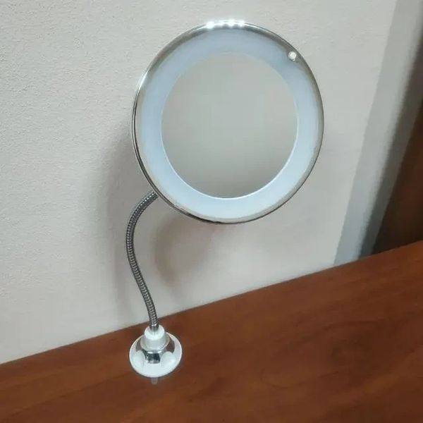 Гибкое зеркало на присоске с LED подсветкой Ultra Flexible mirror с увеличением 10Х.Макияжное зеркало. ZER22978206 фото