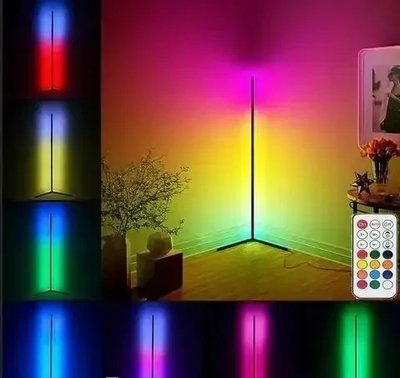 Кутова підлогова RGB лампа з пультом управління 1,2м Кутовий підлоговий нічник світильник RGB торшер RGB лампа 1,2м фото