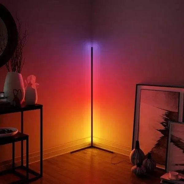 Кутова підлогова RGB лампа з пультом управління 1,2м Кутовий підлоговий нічник світильник RGB торшер RGB лампа 1,2м фото