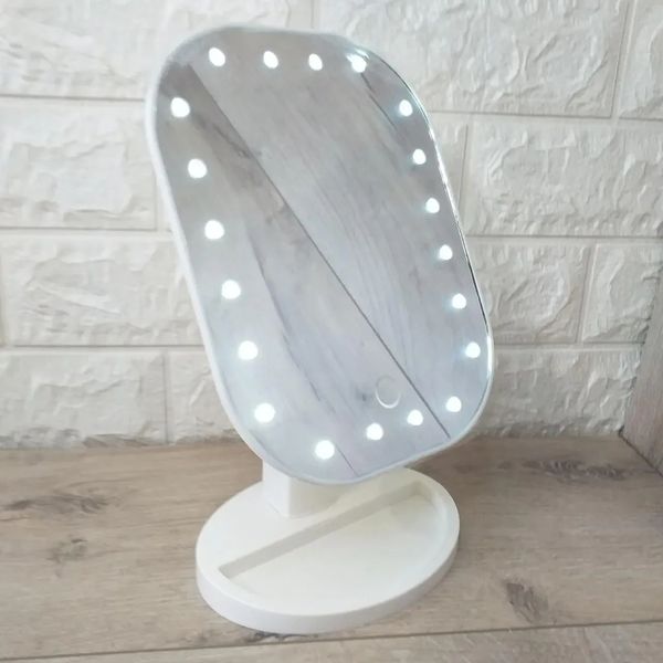 Дзеркало для макіяжу з 20 LED-підсвіткою Cosmetie Mirror.Овальне дзеркало косметичне. MA-16mel фото