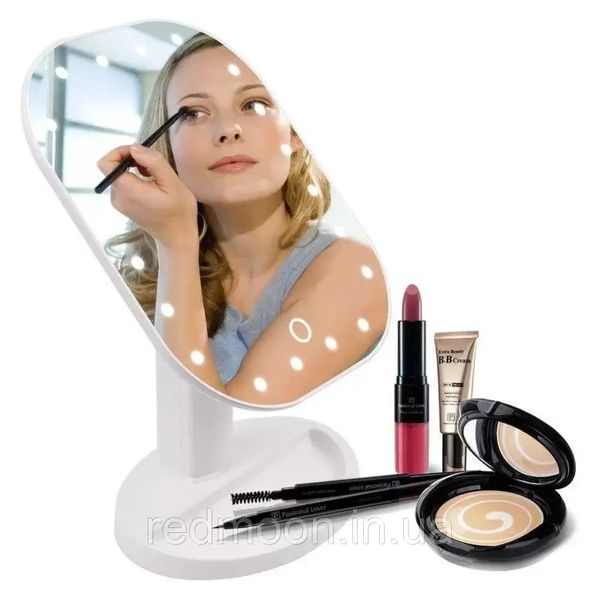 Дзеркало для макіяжу з 20 LED-підсвіткою Cosmetie Mirror.Овальне дзеркало косметичне. MA-16mel фото