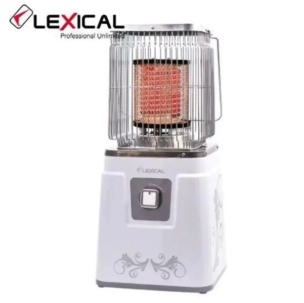 Електричний нагрівач Lexical LQH-8002 підлоговий керамічний 2 кварцові лампи 2000 Вт Чорний і Білий 208LQH-8002 фото