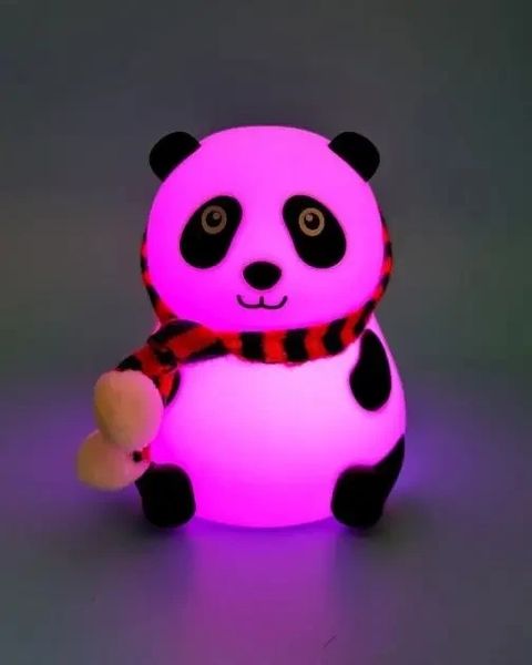 Силиконовый Аккумуляторный USB Сенсорный Детский ночник Панда. Аккумуляторный светильник для детей Юсб 237EL-2013 фото