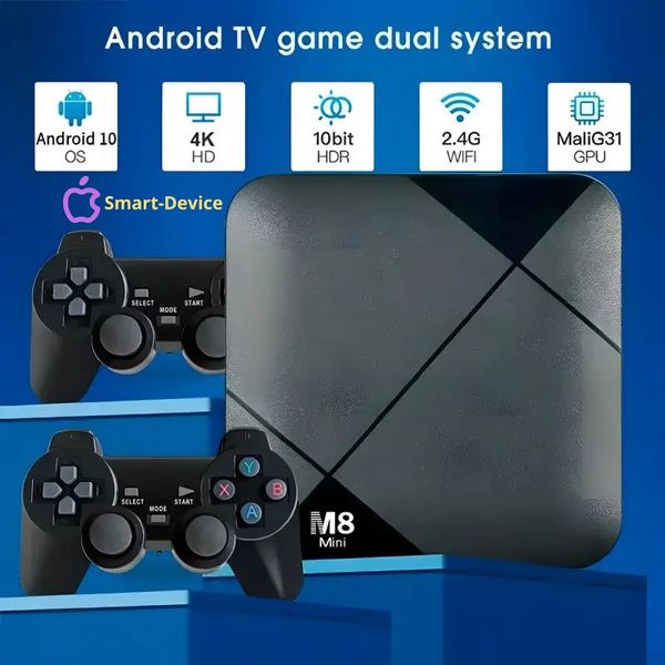 Ігрова консоль з бездротовими джойстиками Android 9 для телевізора 2/16+карта 64Gb Mel-M8 mini фото