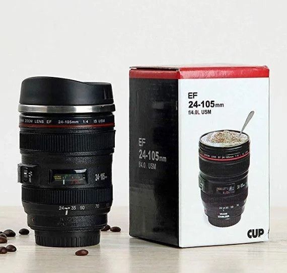 Качественная Термокружка в виде объектива от фотоаппарата Canon EF 24-105 mm, Чашка в виде объектива 295 мл, термочашка TR53964205 фото