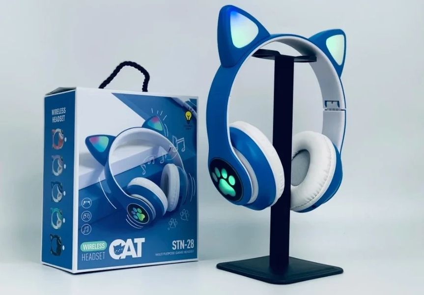 Наушники STN-28 CAT Беспроводные наушники Cat STN-28 Bluetooth кошачьи ушки с микрофоном 239STN-28 Черный фото