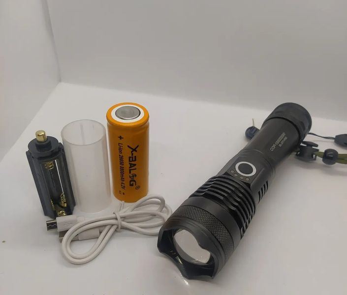 Потужний далекобійний тактичний ручний ліхтар Super light P90 (8800 MAH) 20699496 фото