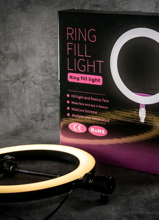 Кільцева led RGB лампа настільна 20 см + настільний штатив із тримачем для телефона CXB-200 20 см CXB-200 фото