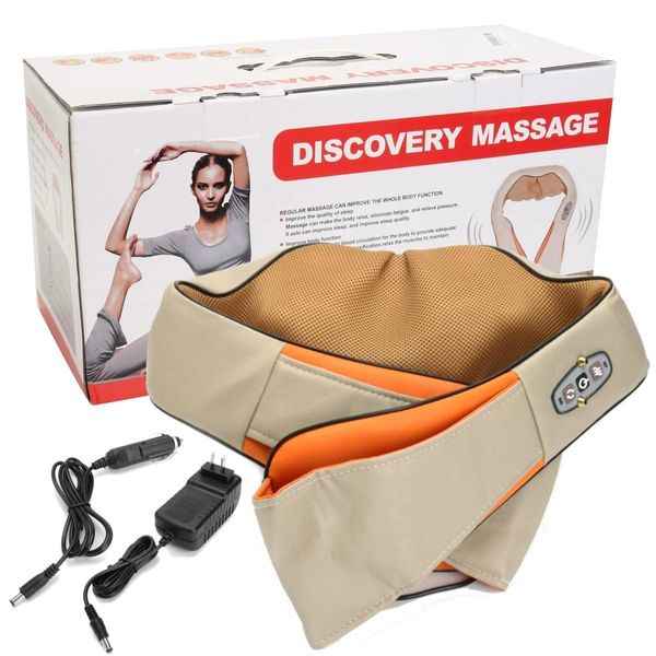 Массажер для шеи плеч и спины с ИК-прогревом роликовый электрический Massager of Neck Kneading. And533564 фото