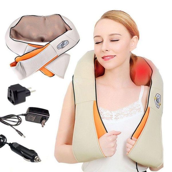 Масажер для шиї плечей і спини з ІЧ-прогрівом роликовий електричний Massager of Neck Kneading. And533564 фото